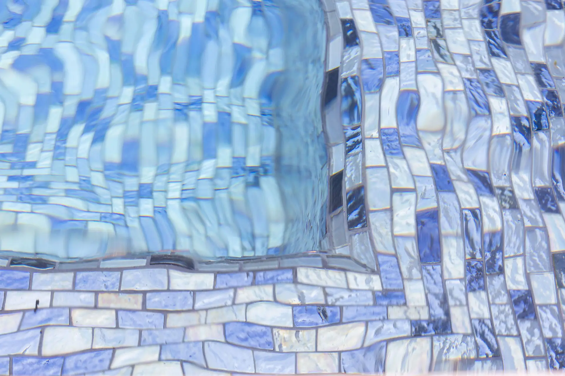 Sunlit renovated pool background