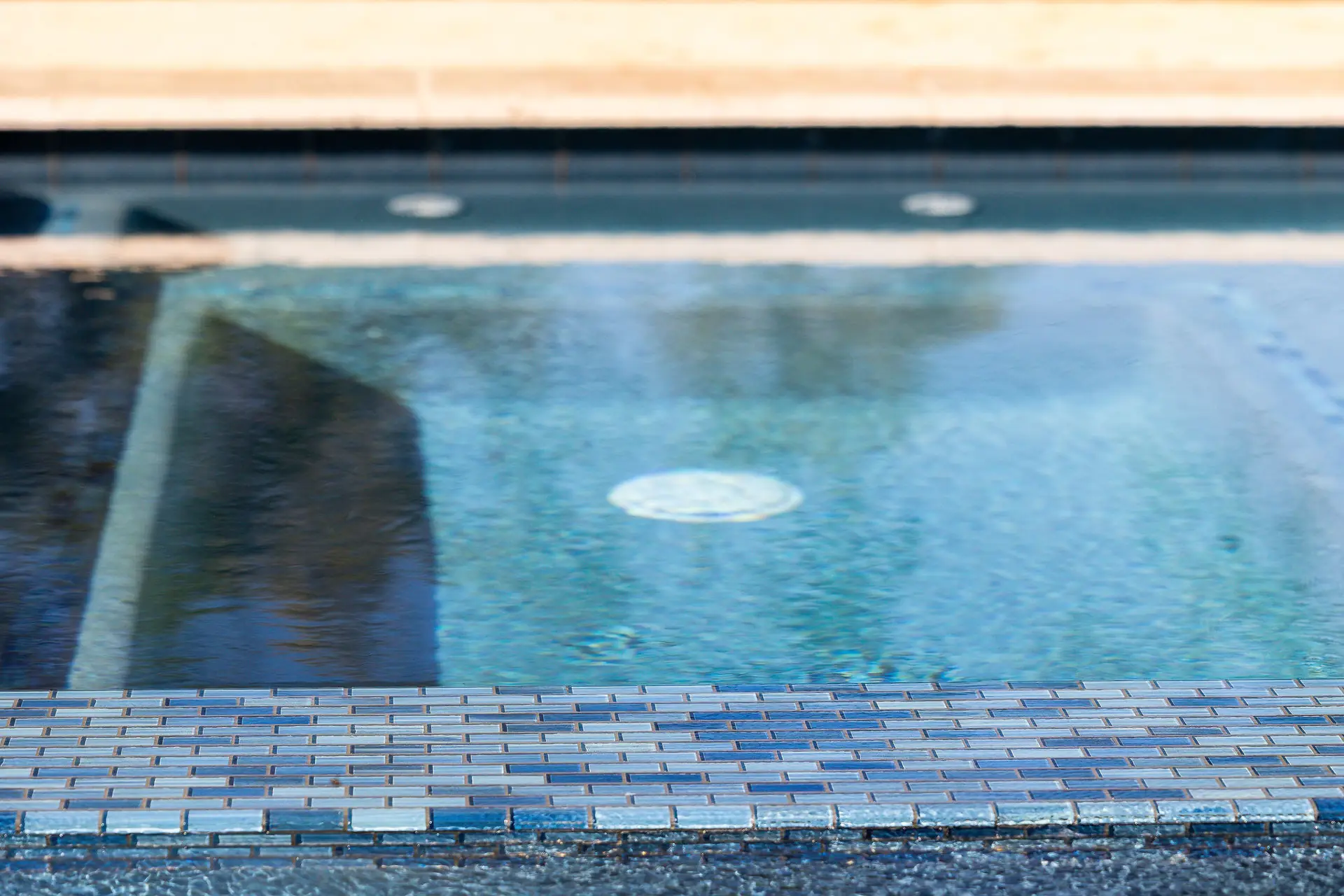 Sunlit renovated pool background
