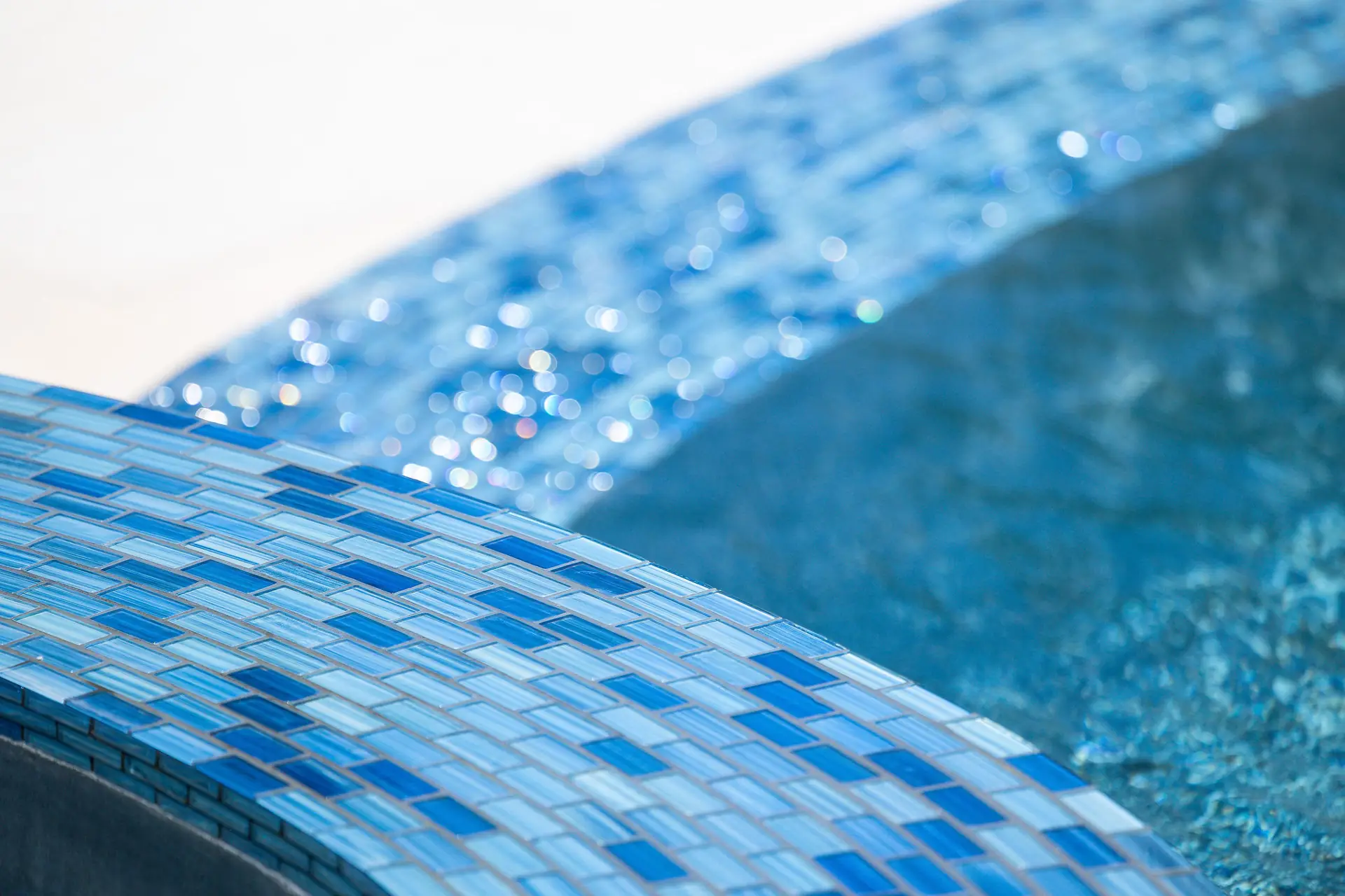 Sunlit renovated pool background