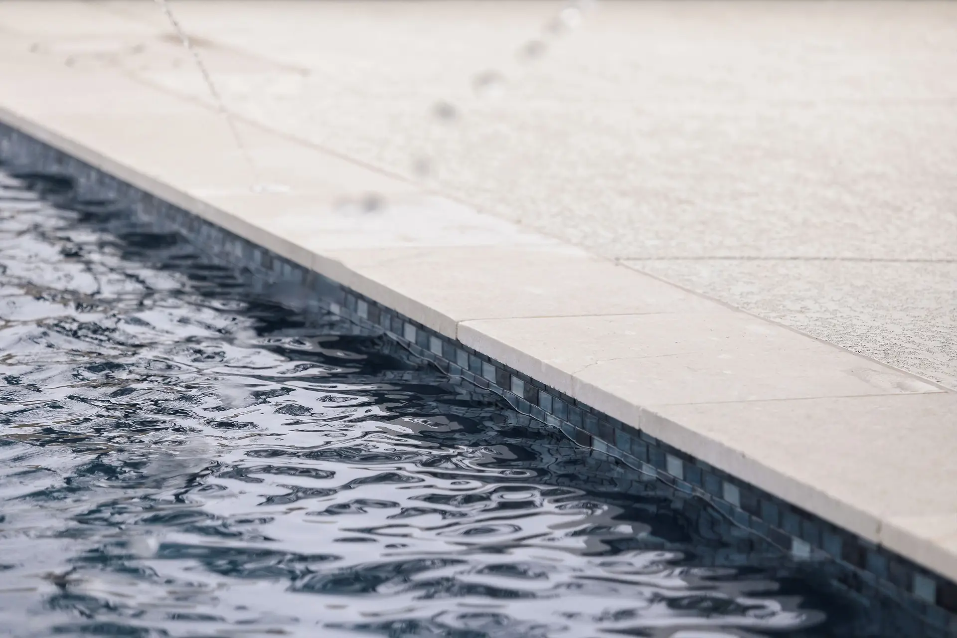 Sunlit renovated pool background
