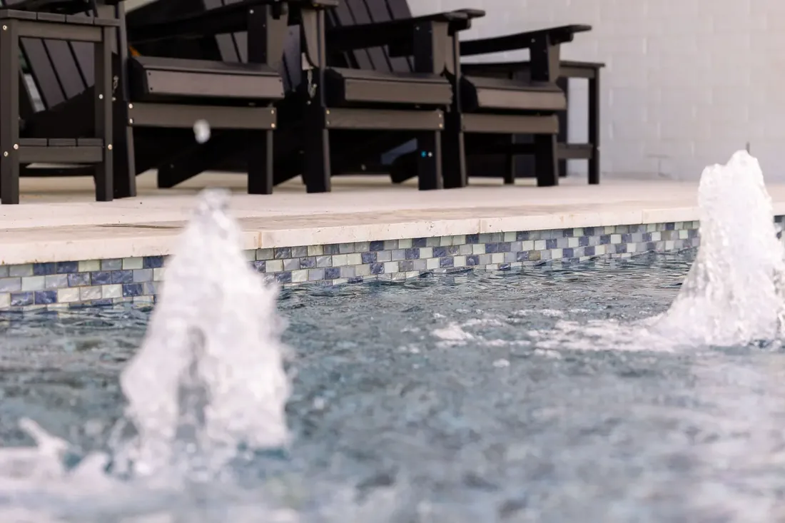 Smooth pool deck and stepping pads after surface repair